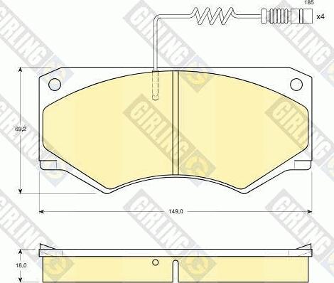 Girling 6110679 - Тормозные колодки, дисковые, комплект autospares.lv