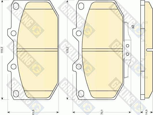 Girling 6110069 - Тормозные колодки, дисковые, комплект autospares.lv