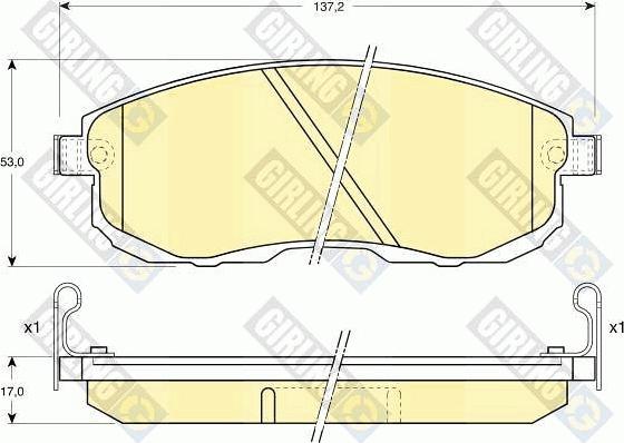 Girling 6110039 - Тормозные колодки, дисковые, комплект autospares.lv