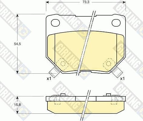 Girling 6110079 - Тормозные колодки, дисковые, комплект autospares.lv