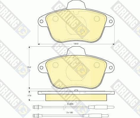 Girling 6110853 - Тормозные колодки, дисковые, комплект autospares.lv