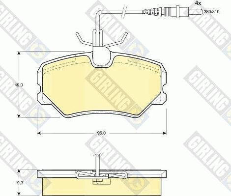 Girling 6110391 - Тормозные колодки, дисковые, комплект autospares.lv