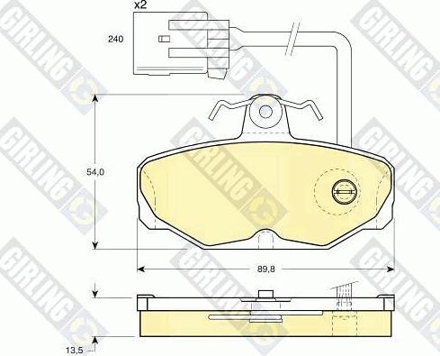 Girling 6110351 - Тормозные колодки, дисковые, комплект autospares.lv