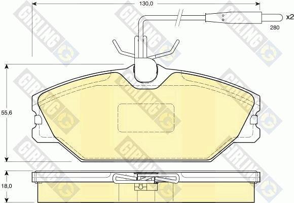 Girling 6110301 - Тормозные колодки, дисковые, комплект autospares.lv