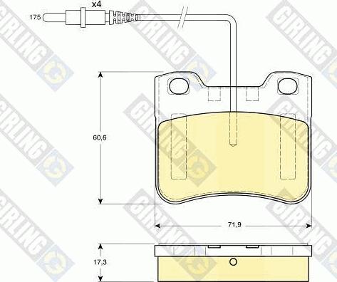 Girling 6110312 - Тормозные колодки, дисковые, комплект autospares.lv