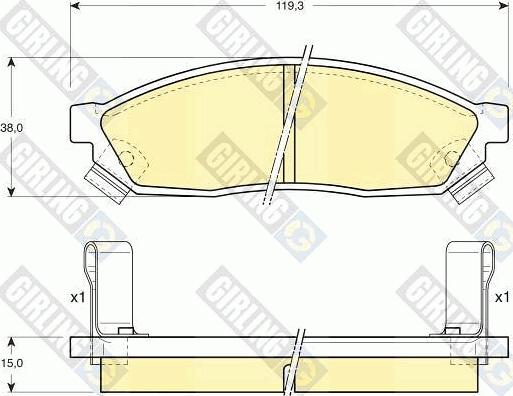 Girling 6110389 - Тормозные колодки, дисковые, комплект autospares.lv