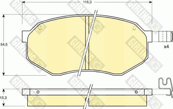 Girling 6110269 - Тормозные колодки, дисковые, комплект autospares.lv