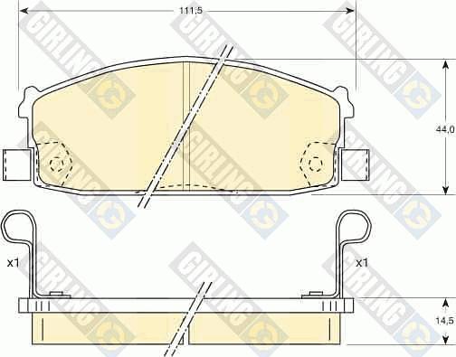 Girling 6110209 - Тормозные колодки, дисковые, комплект autospares.lv