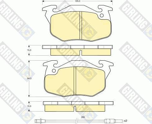 Girling 6110793 - Тормозные колодки, дисковые, комплект autospares.lv