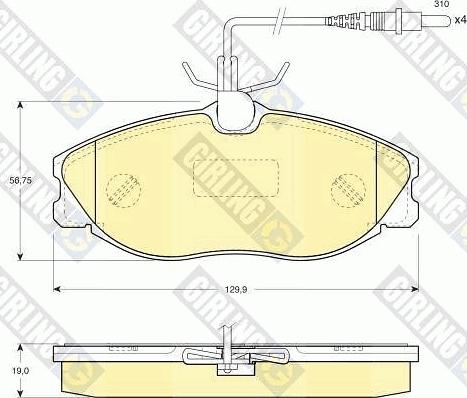 Girling 6111941 - Тормозные колодки, дисковые, комплект autospares.lv