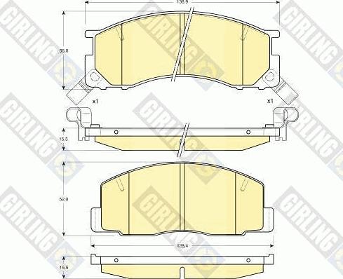 Girling 6111959 - Тормозные колодки, дисковые, комплект autospares.lv