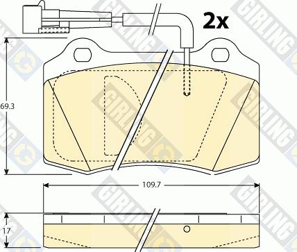 Girling 6111919 - Тормозные колодки, дисковые, комплект autospares.lv