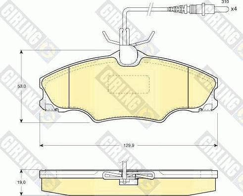 Girling 6111931 - Тормозные колодки, дисковые, комплект autospares.lv