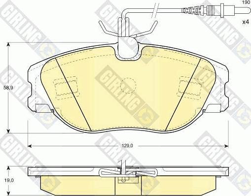 Girling 6111481 - Тормозные колодки, дисковые, комплект autospares.lv