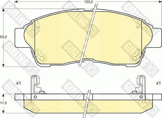 Girling 6111439 - Тормозные колодки, дисковые, комплект autospares.lv