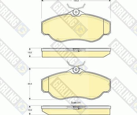 Girling 6111561 - Тормозные колодки, дисковые, комплект autospares.lv