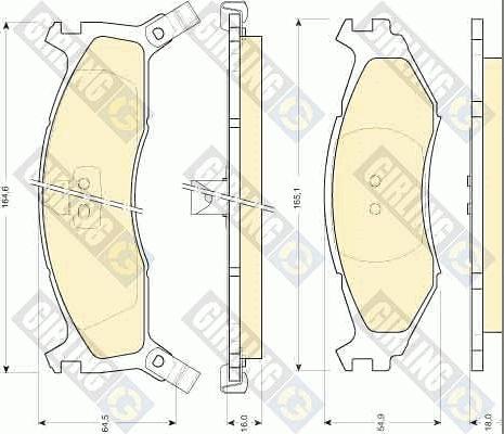 Girling 6111585 - Тормозные колодки, дисковые, комплект autospares.lv