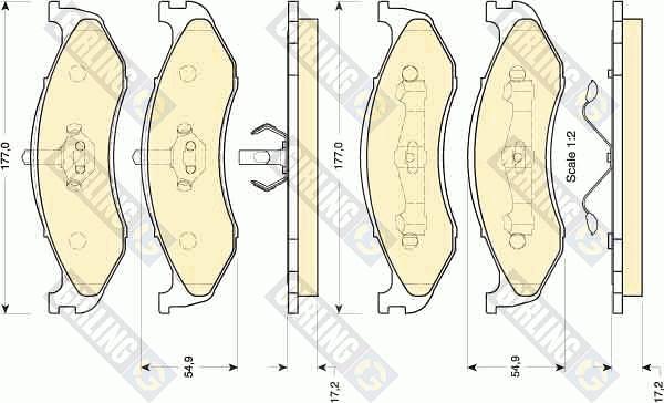 Girling 6111535 - Тормозные колодки, дисковые, комплект autospares.lv