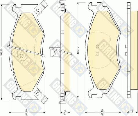 Girling 6111575 - Тормозные колодки, дисковые, комплект autospares.lv