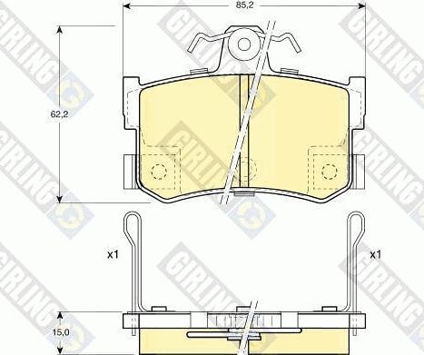 Girling 6111691 - Тормозные колодки, дисковые, комплект autospares.lv