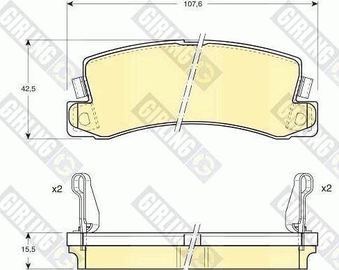 Girling 6111689 - Тормозные колодки, дисковые, комплект autospares.lv