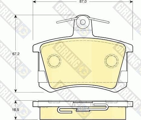 Girling 6111631 - Тормозные колодки, дисковые, комплект autospares.lv