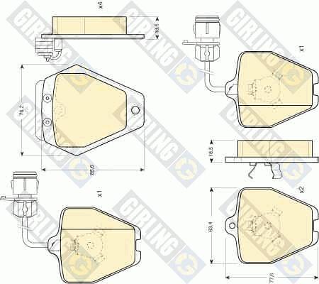 Girling 6111621 - Тормозные колодки, дисковые, комплект autospares.lv