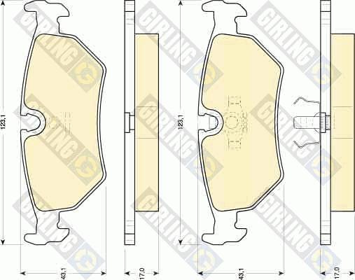 Girling 6111092 - Тормозные колодки, дисковые, комплект autospares.lv