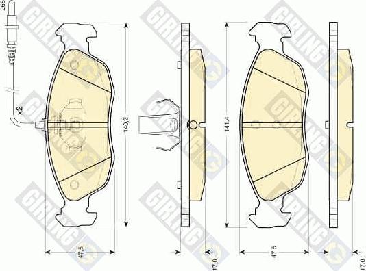 Girling 6111042 - Тормозные колодки, дисковые, комплект autospares.lv