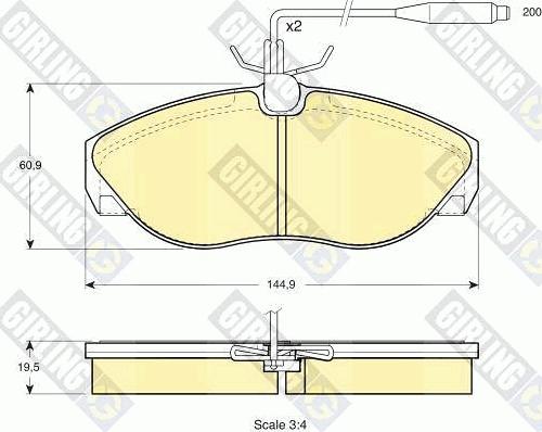 Girling 6111051 - Тормозные колодки, дисковые, комплект autospares.lv