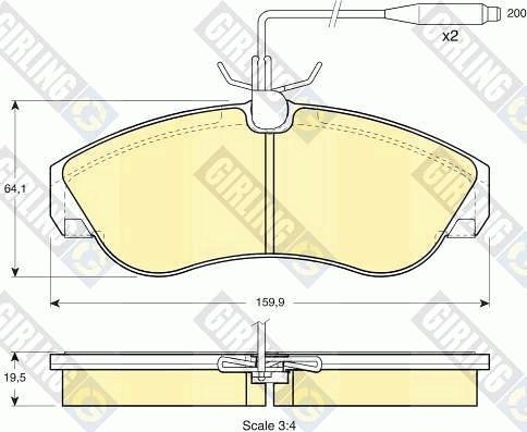 Girling 6111061 - Тормозные колодки, дисковые, комплект autospares.lv