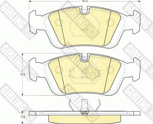 Girling 6111002 - Тормозные колодки, дисковые, комплект autospares.lv