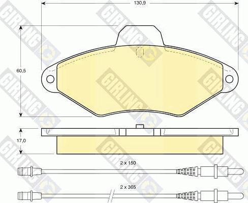 Girling 6111013 - Тормозные колодки, дисковые, комплект autospares.lv