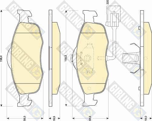 Girling 6111082 - Тормозные колодки, дисковые, комплект autospares.lv