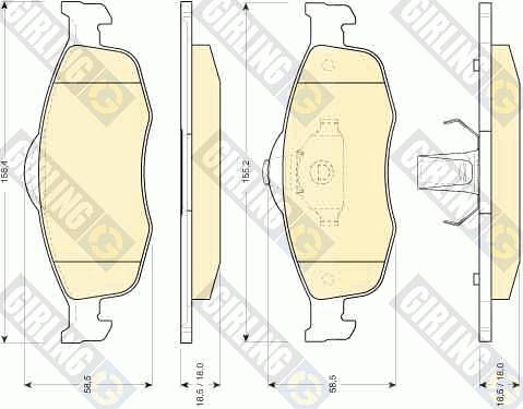 Girling 6111072 - Тормозные колодки, дисковые, комплект autospares.lv