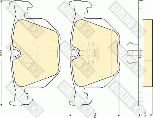 Girling 6111192 - Тормозные колодки, дисковые, комплект autospares.lv