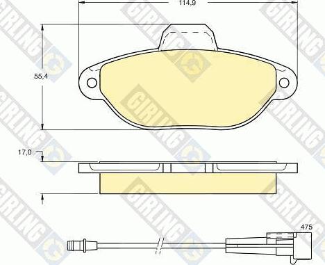 Girling 6111153 - Тормозные колодки, дисковые, комплект autospares.lv