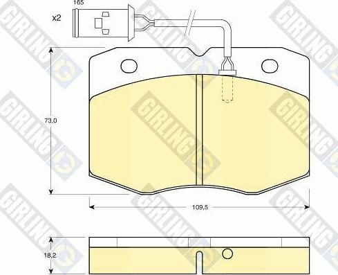 Girling 6111119 - Тормозные колодки, дисковые, комплект autospares.lv