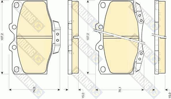 Girling 6111339 - Тормозные колодки, дисковые, комплект autospares.lv