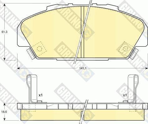 Girling 6111379 - Тормозные колодки, дисковые, комплект autospares.lv