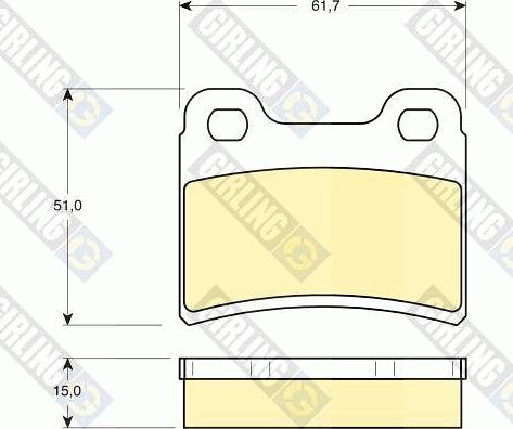 Girling 6111242 - Тормозные колодки, дисковые, комплект autospares.lv