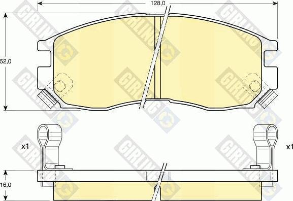 Girling 6111289 - Тормозные колодки, дисковые, комплект autospares.lv