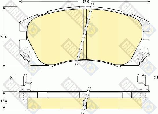 Girling 6111799 - Тормозные колодки, дисковые, комплект autospares.lv