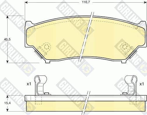 Girling 6111749 - Тормозные колодки, дисковые, комплект autospares.lv