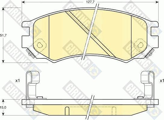 Girling 6111759 - Тормозные колодки, дисковые, комплект autospares.lv