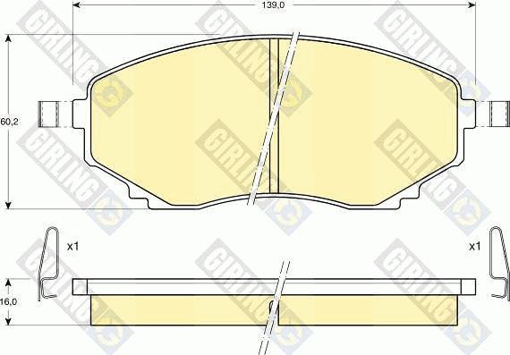 Girling 6111779 - Тормозные колодки, дисковые, комплект autospares.lv