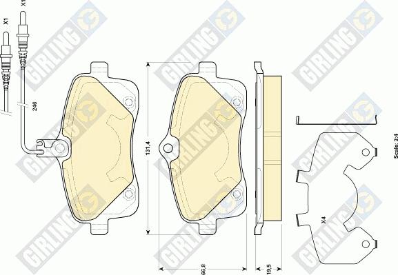 Girling 6118951 - Тормозные колодки, дисковые, комплект autospares.lv