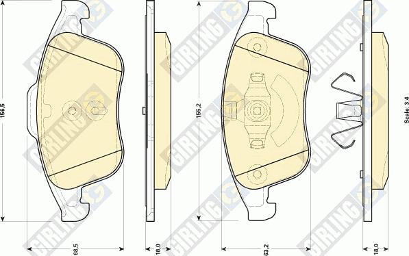 Girling 6118962 - Тормозные колодки, дисковые, комплект autospares.lv