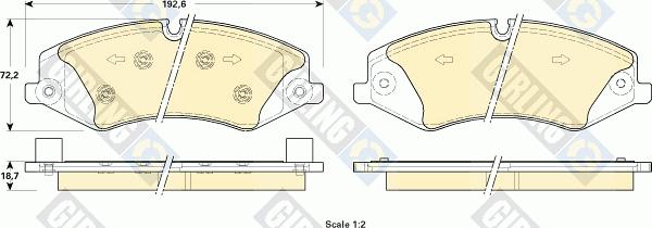 Girling 6118981 - Тормозные колодки, дисковые, комплект autospares.lv