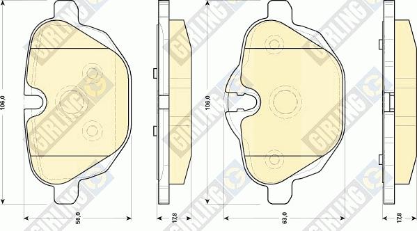 Girling 6118404 - Тормозные колодки, дисковые, комплект autospares.lv